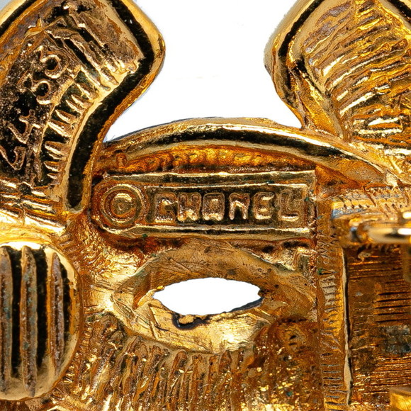 CHANEL Coco Mark Matelasse Earrings Gold Plated - Picture 3 of 5